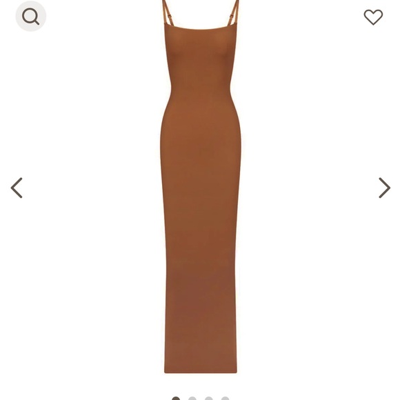 New ( with tags) Skims Fits everybody long slip dress in bronze, size large - Picture 3 of 4